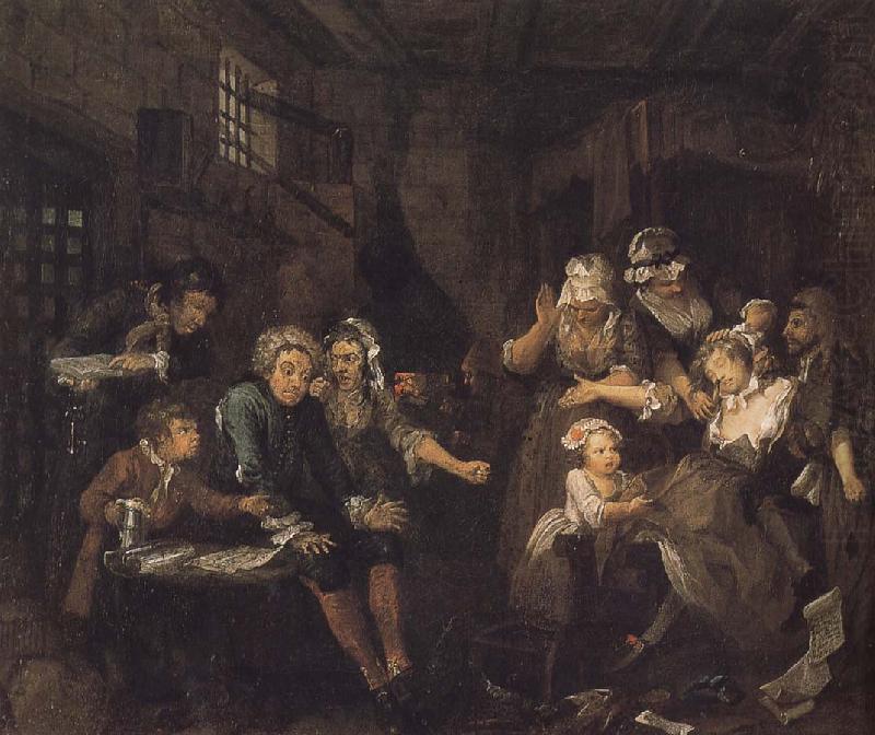 William Hogarth Prodigal son in prison oil painting picture